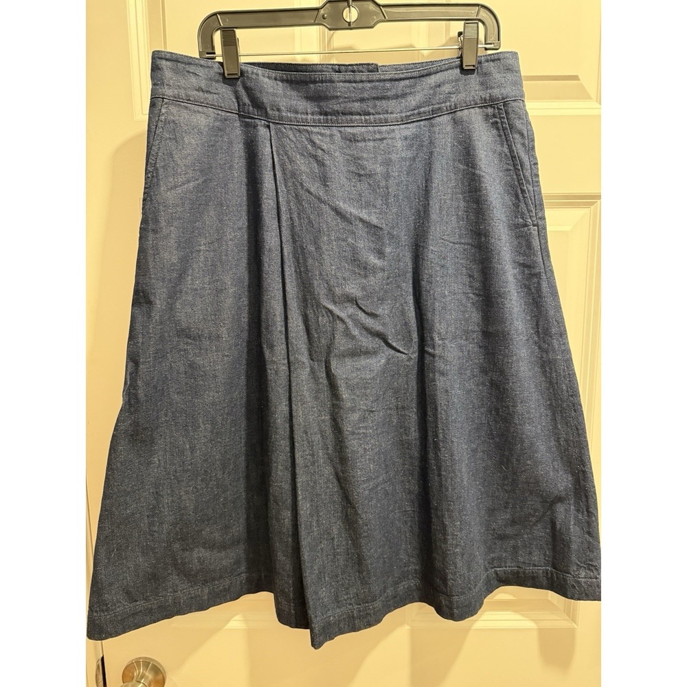 Blackhorse Lane Ateliers Women's Skirt 100% Cotton Denim Pleated XL E18‎ England